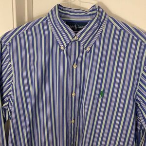 Ralph Lauren Polo Size Medium Button Front Long Sleeve Shirt 100% Cotton